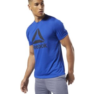 Reebok Workout Ready Supremium T Shirt Herren - Blau - DE 124-FQB